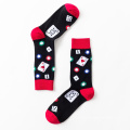 Vente chaude Cartoon Absorb Sweat Coton Impression Rose Argyle Pour Chaussettes Habillées Courtes Hommes